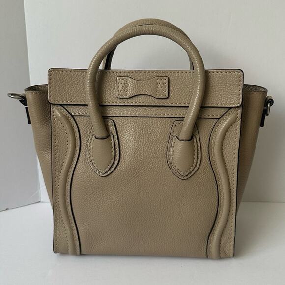 Celine Nano Luggage Handbag in Taupe Grained Leather Authentic - Picture 7 of 14
